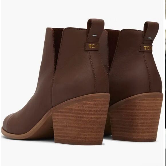 Toms Dressy Leather Everly Cutout Ankle Boot Bootie Shoes Size 11 - Picture 12 of 13